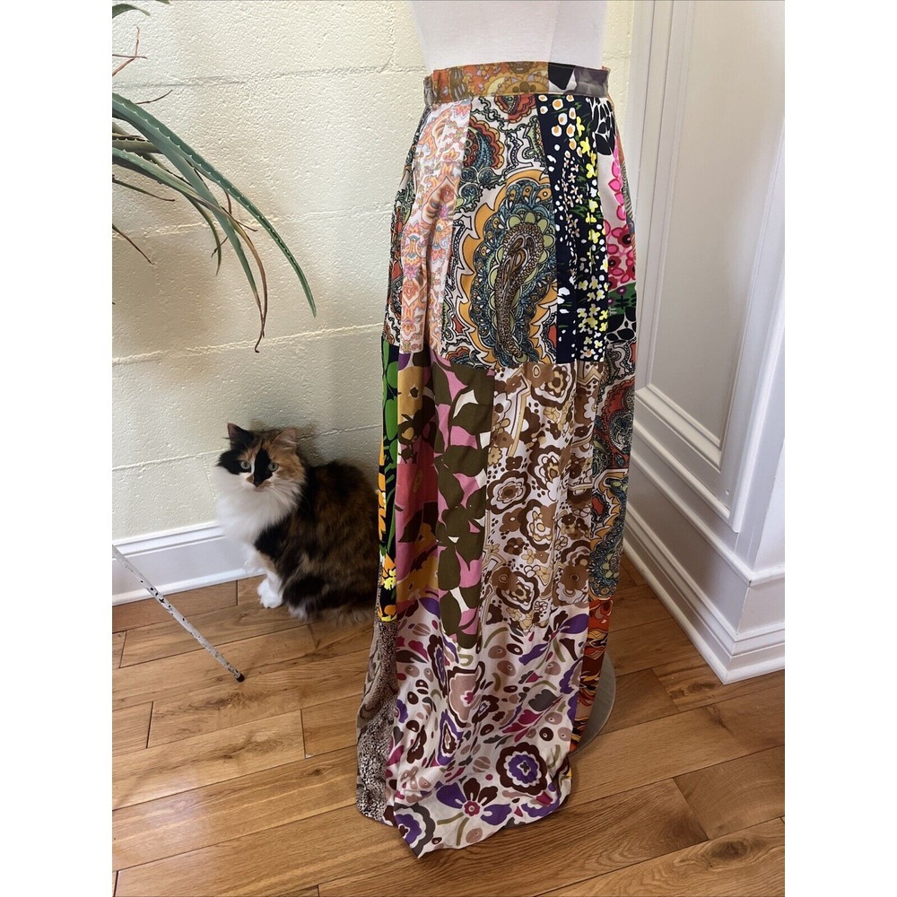 Perfect Vtg 60-70 Elverhoj West Indians Patchwork Skirt Size Small 24 1/2" Waist - Picture 7 of 7